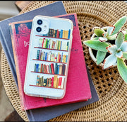 "Customize your bookshelf-themed phone case for iPhone 15, 14, 13 Pro Max, 12 Mini, 11, 7, 8, XR, as well as Samsung Galaxy S23 and S22. Our clear cases offer a unique design to showcase your style."