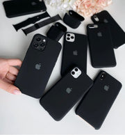 iPhone Premium Quality Silicone Case with micro fiber padding inside super soft silky feel (BLACK COLOR)
