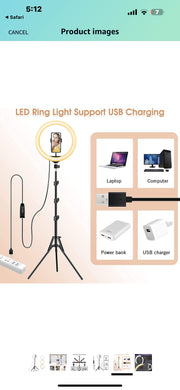 26cm 10 inches Best RingLight with 8 Feet stand for Videos, Youtube, Tiktok, Selfies