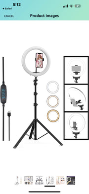 26cm 10 inches Best RingLight with 8 Feet stand for Videos, Youtube, Tiktok, Selfies