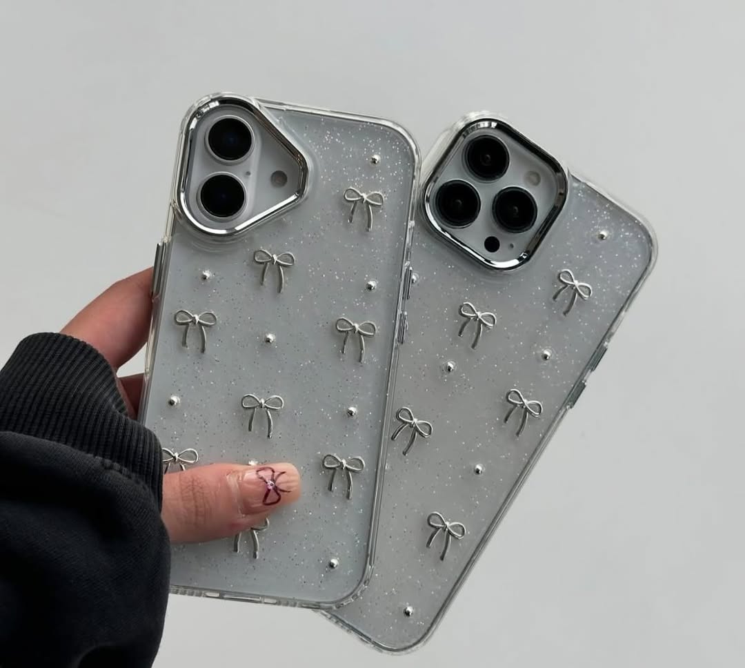 Premium Bow Glittery Shimmer Case For iPhone Models (best seller)