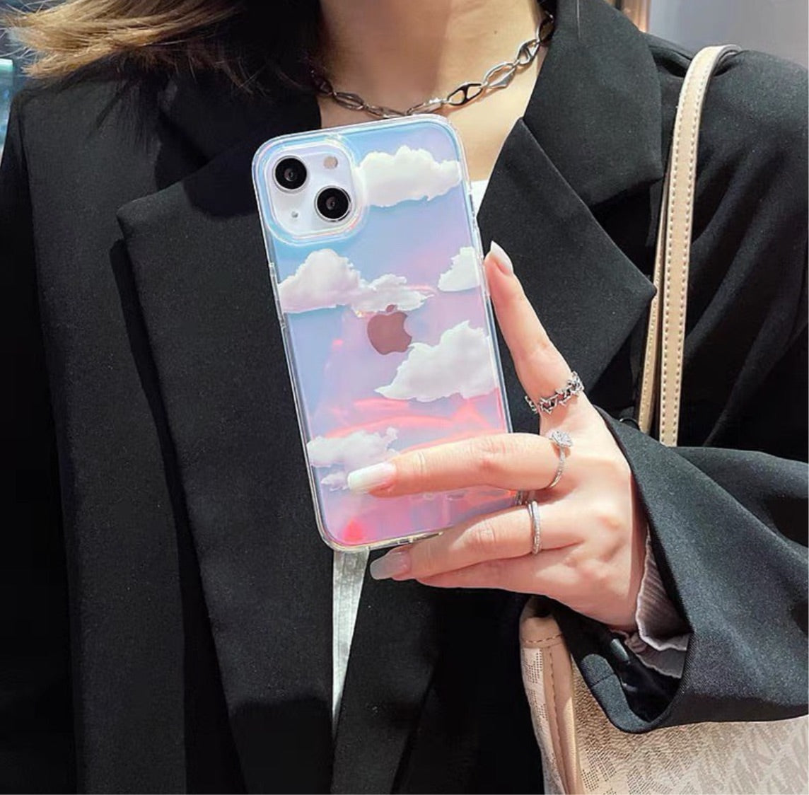 Cloud holographic case 16 Pro Max