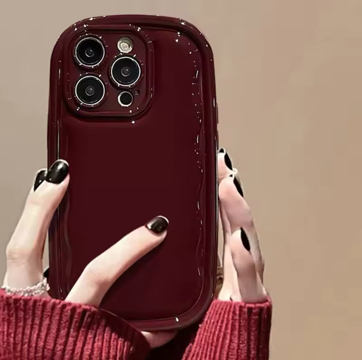Red Puff Wine Case For IPhone Models