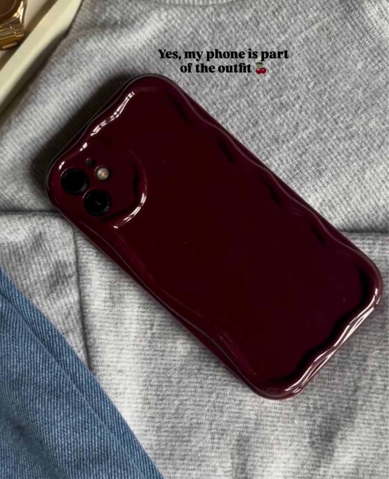New Burgundy cherry Wavy Case ( Flat 50% OFF)