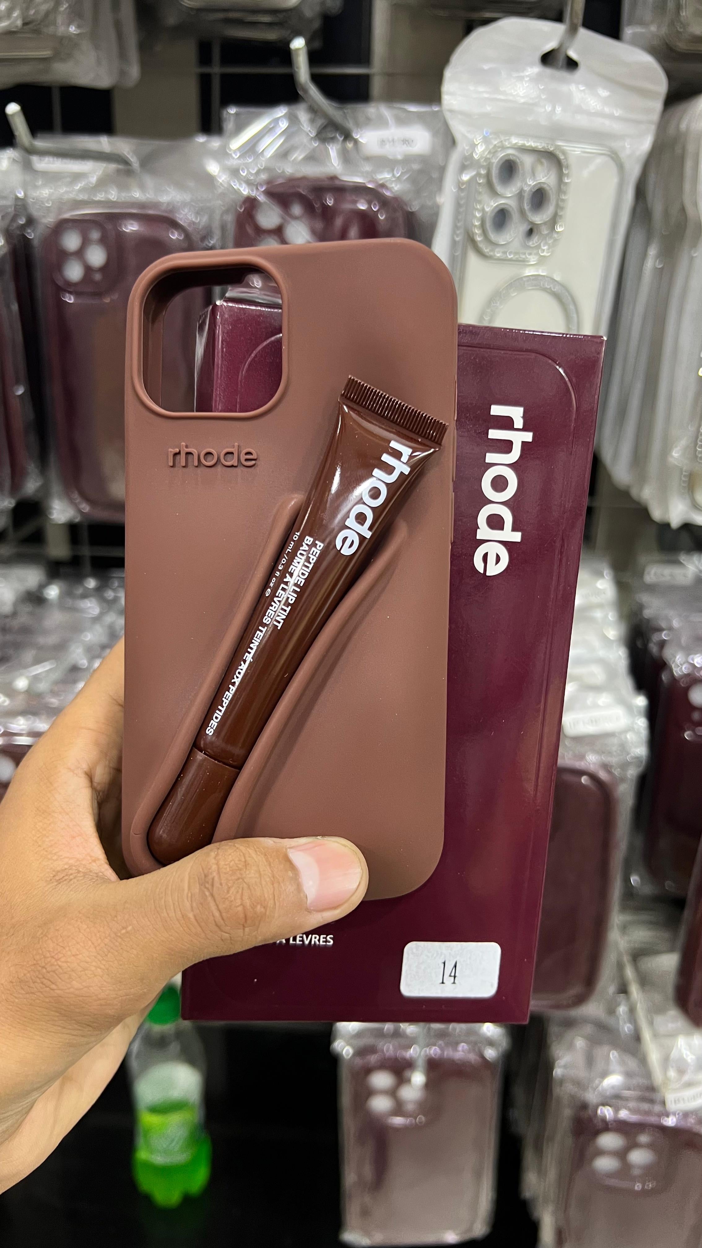 Trendy Rhode Lip SIlicone Case With Origianl Rhode LipGloss 💄