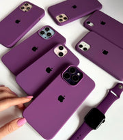 iPhone Premium Quality Silicone Case with micro fiber padding inside super soft silky feel (PURPLE COLOR)