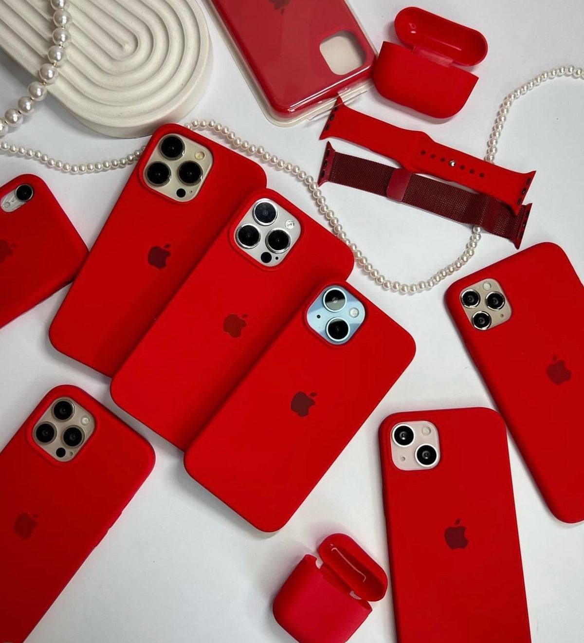 iPhone Premium Quality Silicone Case (Red Color)