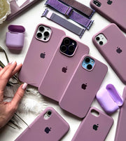 iPhone Premium Quality Silicone Case with micro fiber padding inside super soft silky feel (muave color)