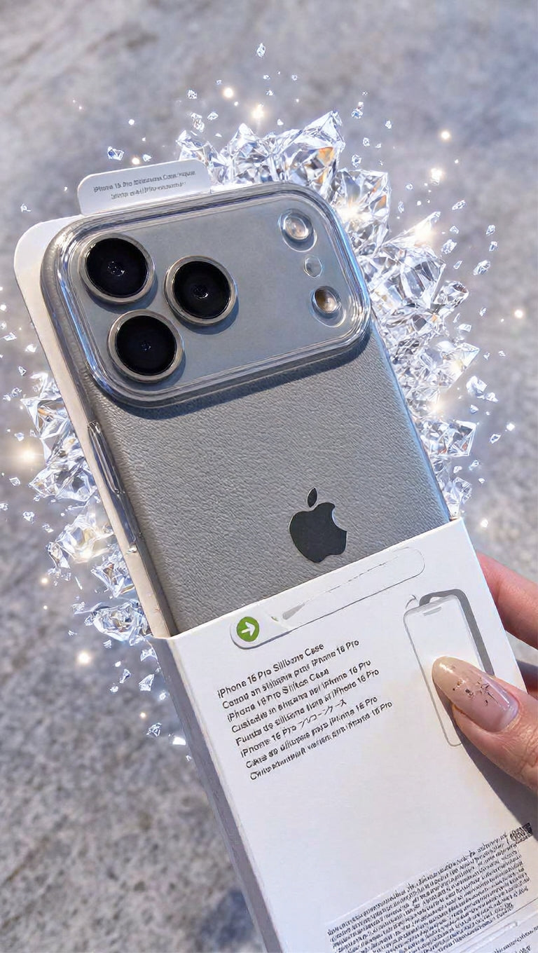 Luxury Leather Camera Guard Case Natural Titanium