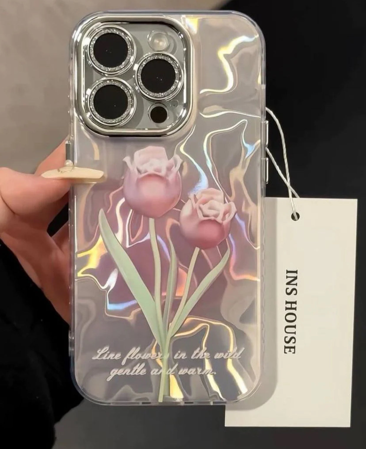 New Floral Gredient Case W/ Lens Protection For IPhone