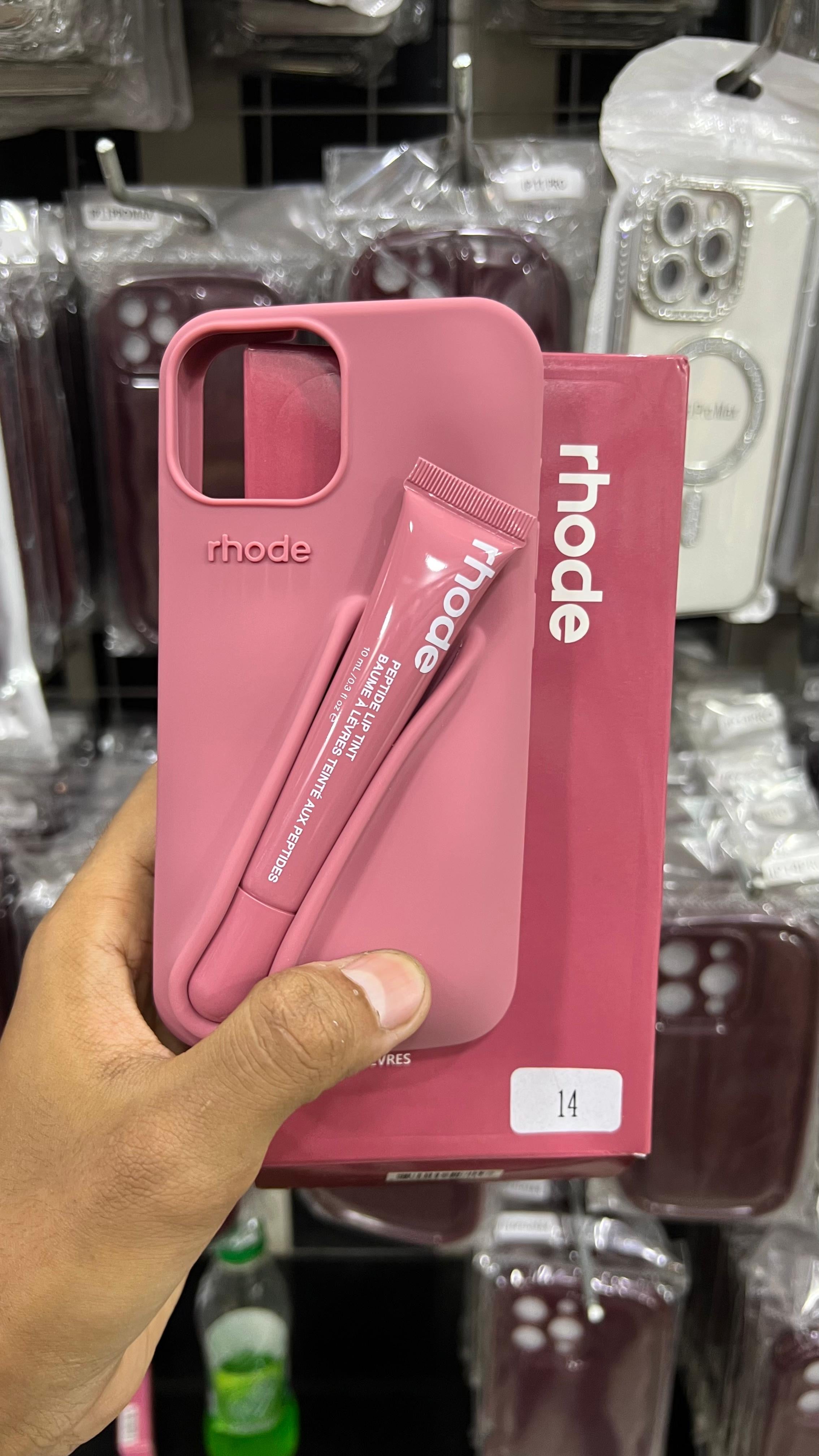 Trendy Rhode Lip SIlicone Case With Origianl Rhode LipGloss 💄