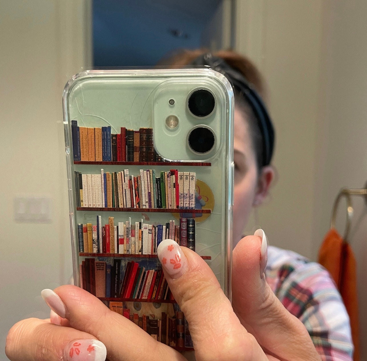 "Customize your bookshelf-themed phone case for iPhone 15, 14, 13 Pro Max, 12 Mini, 11, 7, 8, XR, as well as Samsung Galaxy S23 and S22. Our clear cases offer a unique design to showcase your style."