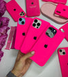 iPhone Premium Quality Silicone Case with micro fiber padding inside super soft silky feel (SHOCKING PINK COLOR)