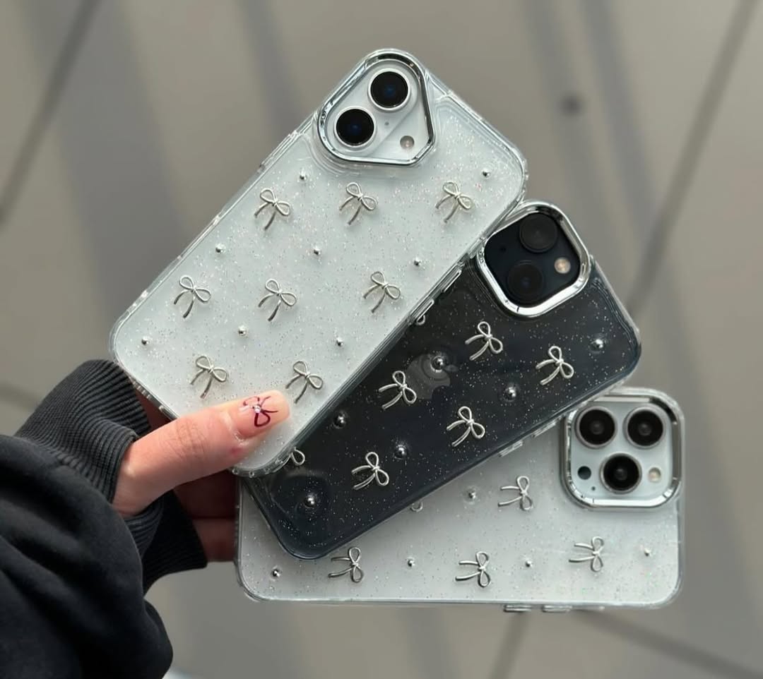 Premium Bow Glittery Shimmer Case For iPhone Models (best seller)