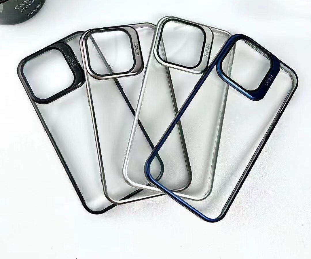 Transparent Camera Stent Flip Glass Case – Premium Quality for iPhone