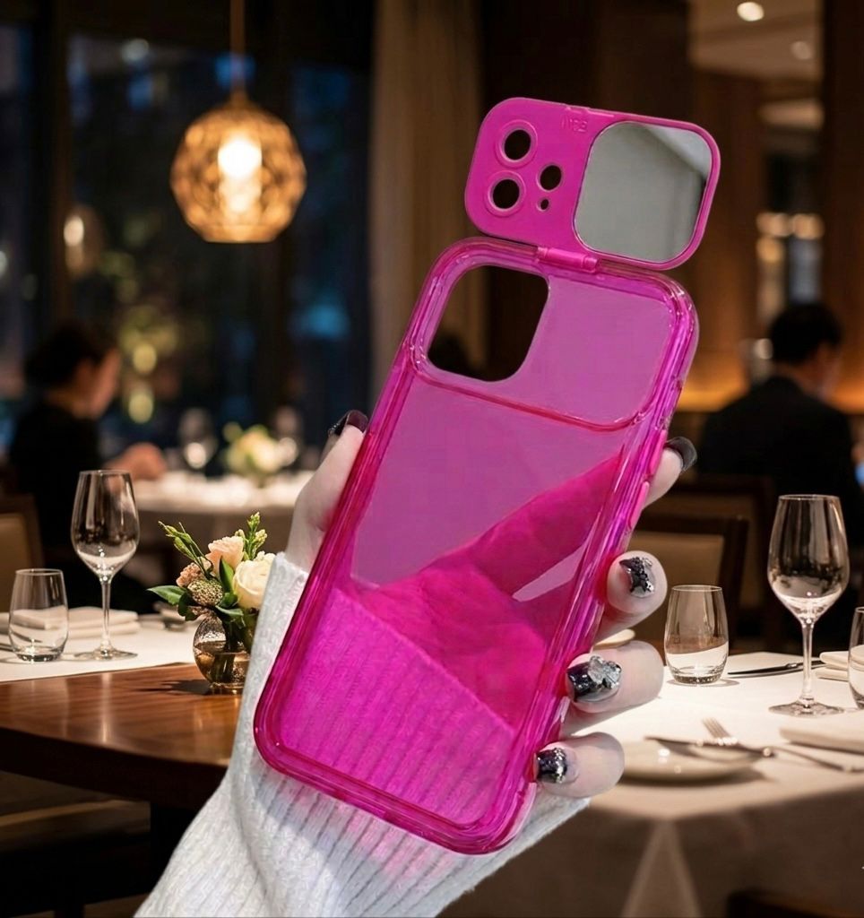 Premium Neon Pink Mirror Stand Case