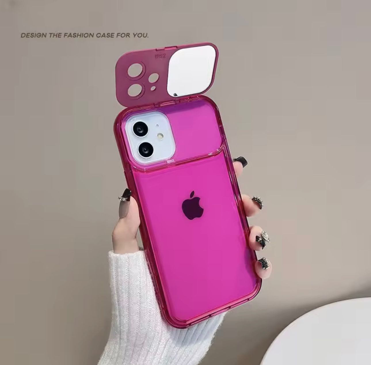 Premium Neon Pink Mirror Stand Case