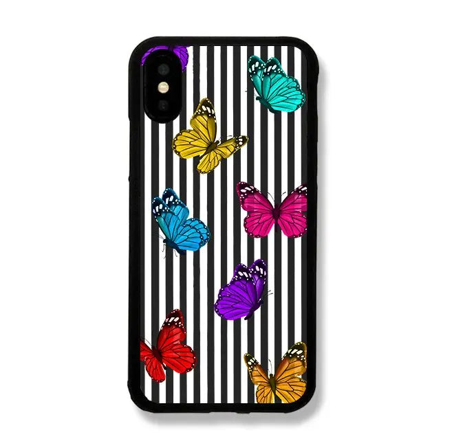 "Black white lines butterfly 2D Case!"  (Write your phone model below )