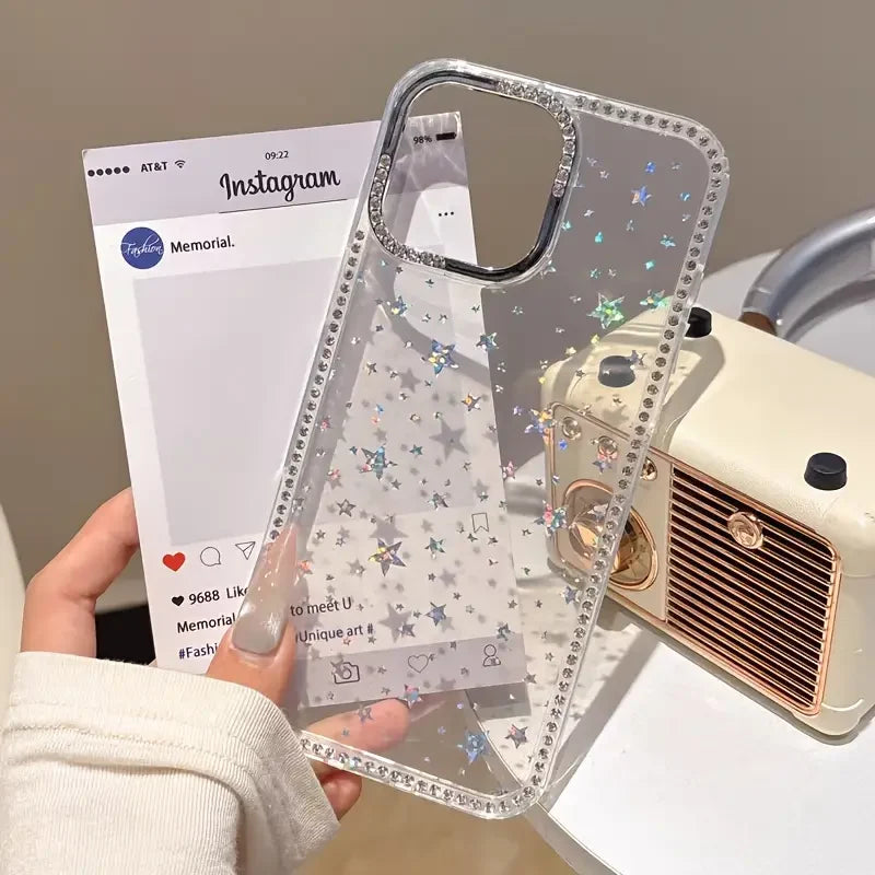 Premium Star Glittery Shimmer Case For iPhone (best seller)