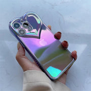 Heart holographic clear case premium Quality
