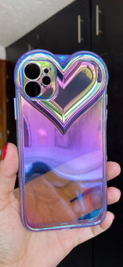 Heart holographic clear case premium Quality