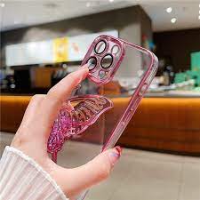 Shimmery Butterfly Glitter Case – 2-in-1 Protection & Style (Available in 6 Colors)