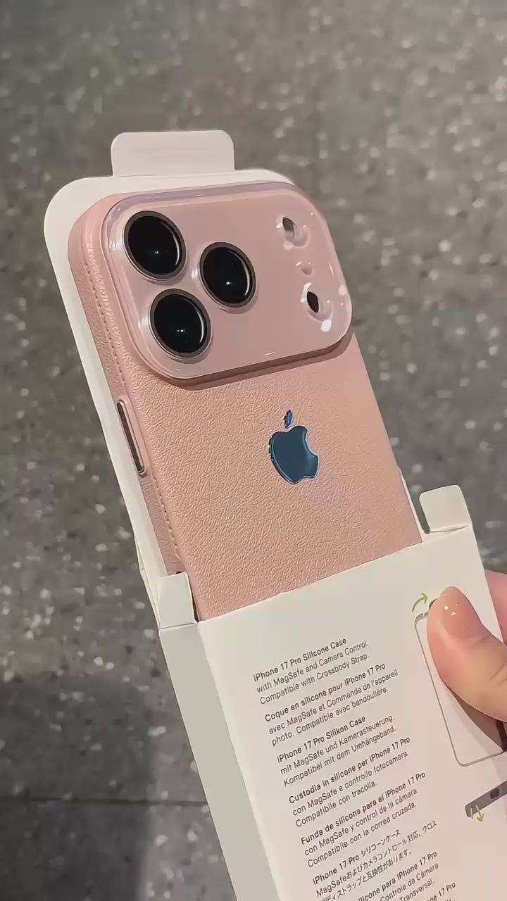 Luxury Leather Camera Guard Case Soft Pink