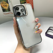 Transparent Camera Stent Flip Glass Case – Premium Quality for iPhone