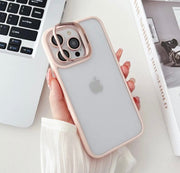 3-in-1 Lens Case with Camera Glass Protector, Built-in Stand, and Acrylic Back for iPhone
